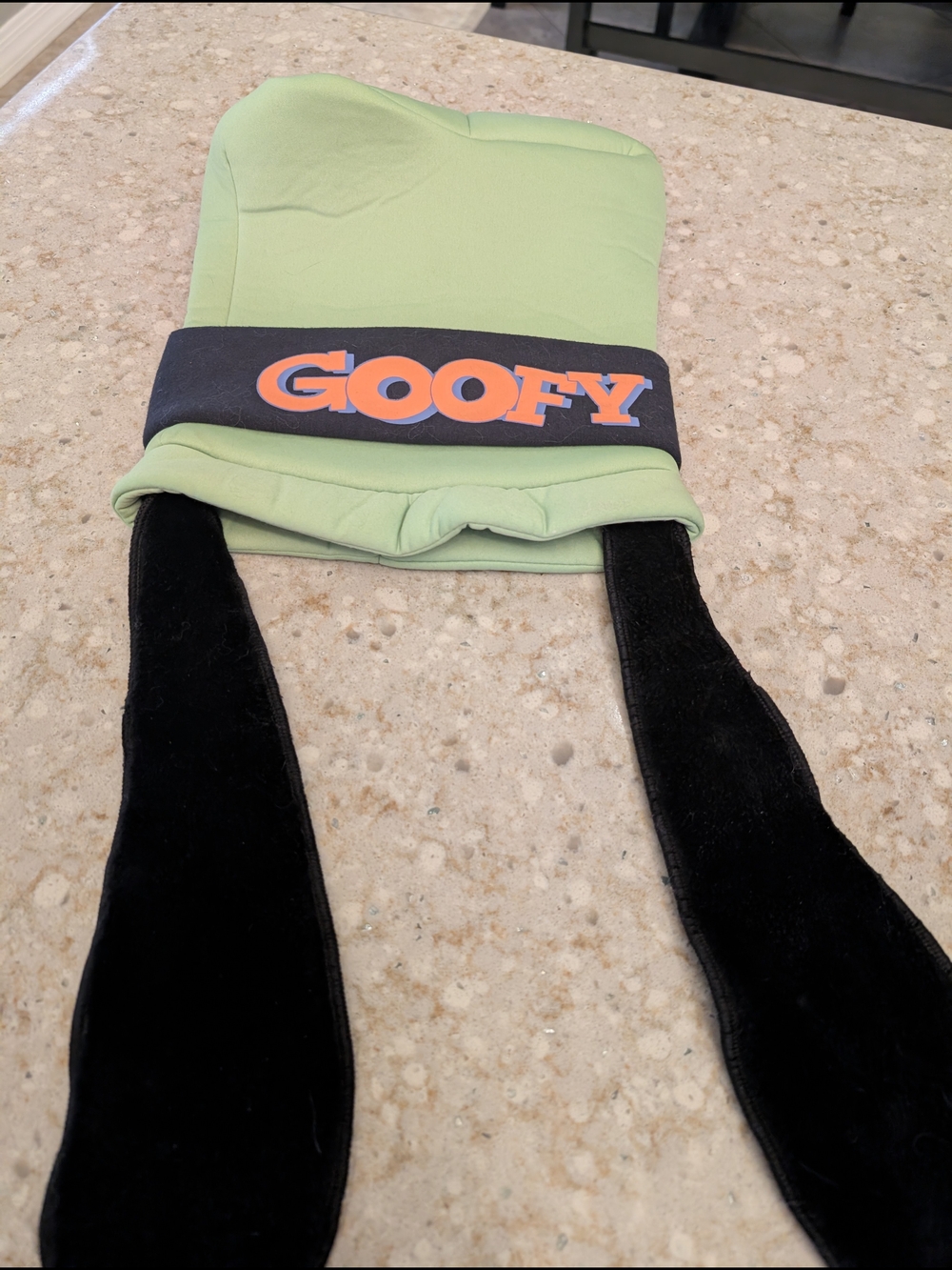 Goofy Green & Black Earflap Hat
